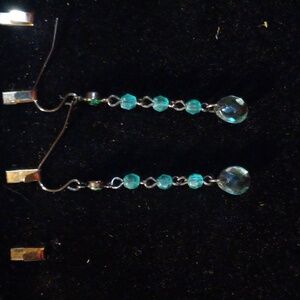 Beautiful bright beaded dangle earrings. Blue and turquoise colors